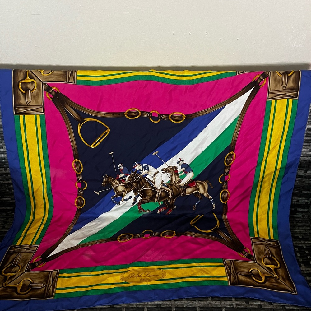 Rare polo Ralph Lauren purple label silk scarf